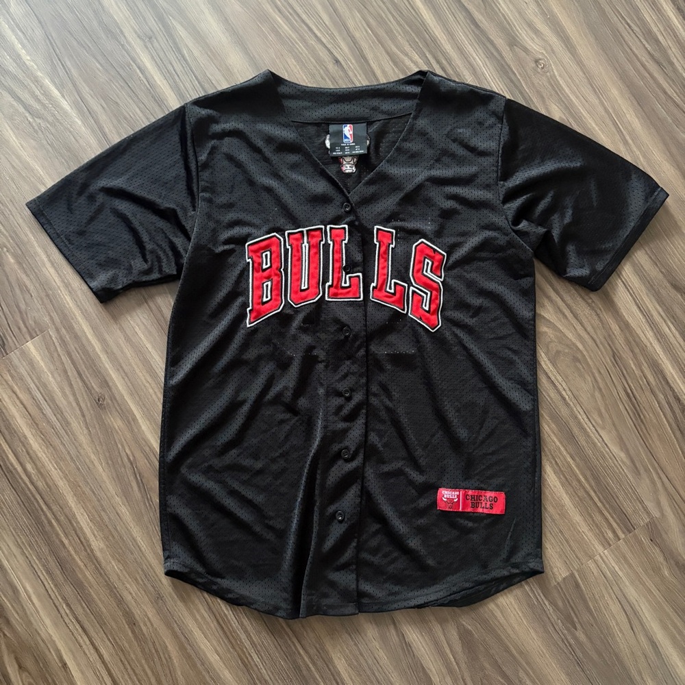 NBA Chicago Bulls Black Mesh Vintage Style Baseball Jersey